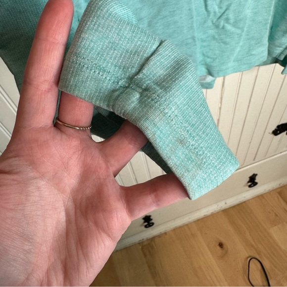 L.L. Bean Blue Cotton Quarter Zip Pullover Sweater - Picture 5 of 7